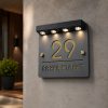 Luxury LED House Name Plate with Golden Number
