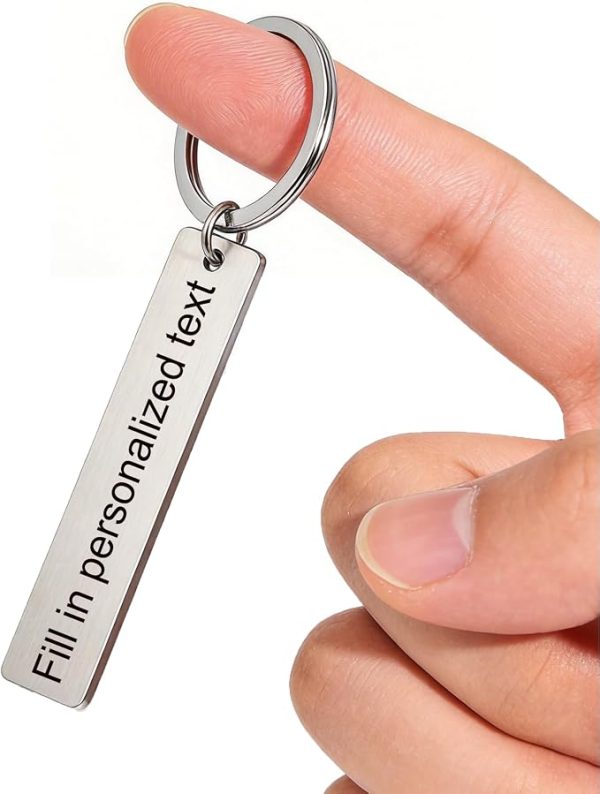 Personalized Engraved Bar Keychain – Custom Name or Message Personalized Engraved Bar Keychain – Custom Name or Message