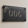 Decorative House Number Plate with Leaf Design