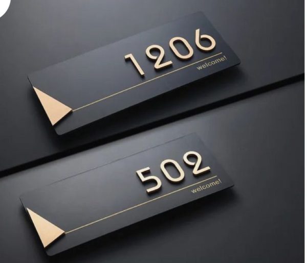 Modern Slim Horizontal House Number Plate Modern Slim Horizontal House Number Plate