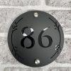 Round House Number Plate with Botanical Design