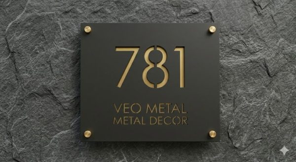 Square House Number Plate Custom Stylish Address Sign