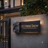 Stylish Rectangular House Entrance Name Plate with Custom Address Design